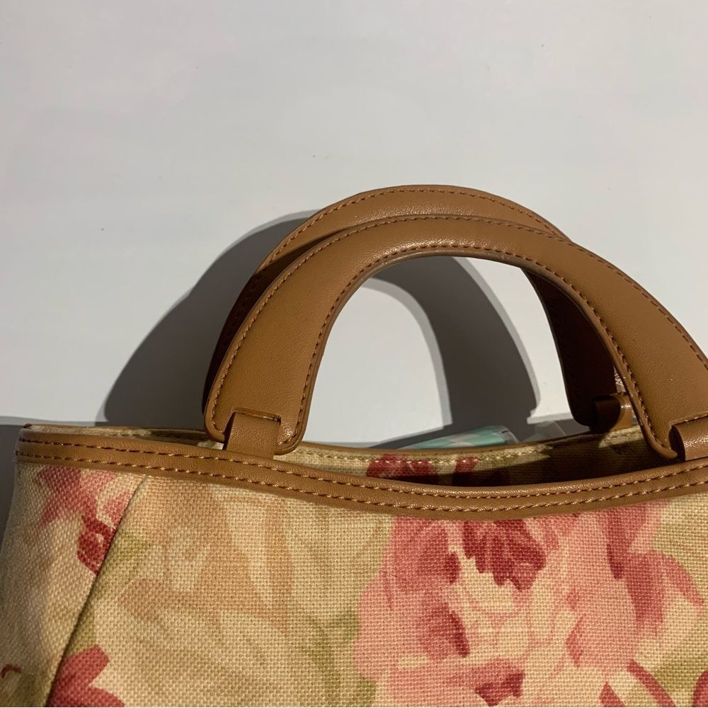 Fossil Floral Mini Tote in Cream, Pink & Tan - Picture 4 of 13